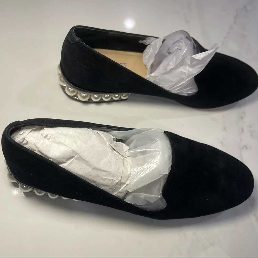 Nine West Black Loafers with Pearl Accent - Picture 8 of 15
